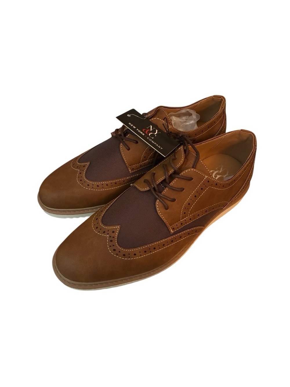 New York & Company Brown Two-Tone Tyler Wingtip Oxford Shoes